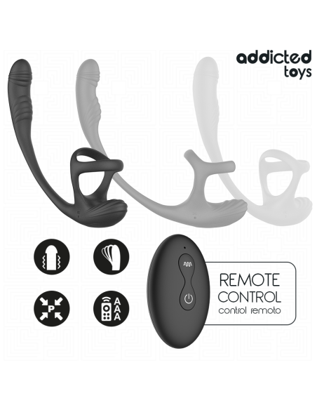 ADDICTED TOYS PLUG ANAL VIBRACIAN Y WAVING 360Aº Y ESTIMULADOR TESTACULOS